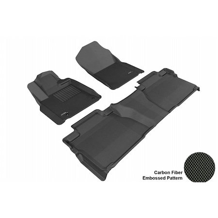 3D Maxpider TOYOTA TUNDRA 2014 DOUBLE CAB KAGU BLACK R1 R2 Floor Mat L1TY15401509